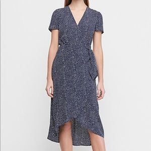 Like New Express Printed Wrap Front Midi Dress
